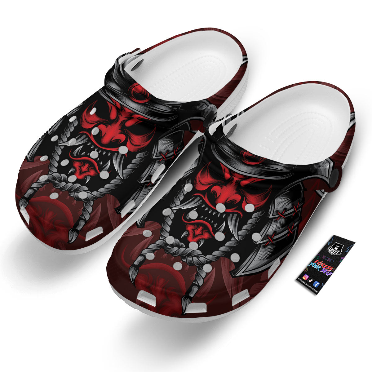 Warrior Mask Japanese Print Clog-grizzshop