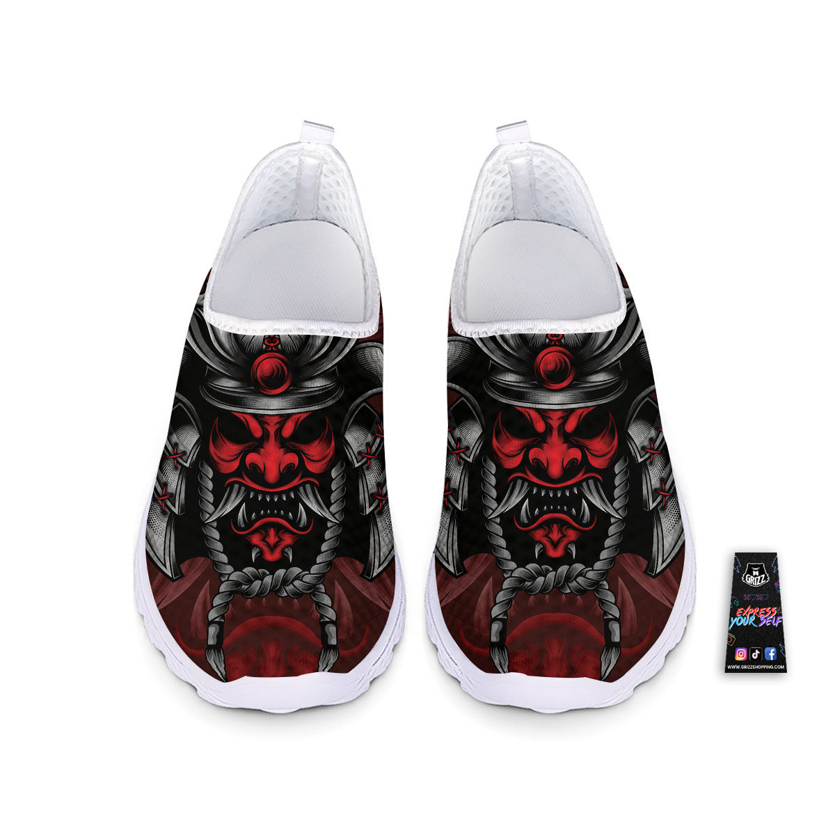 Warrior Mask Japanese Print Nurse Shoes-grizzshop