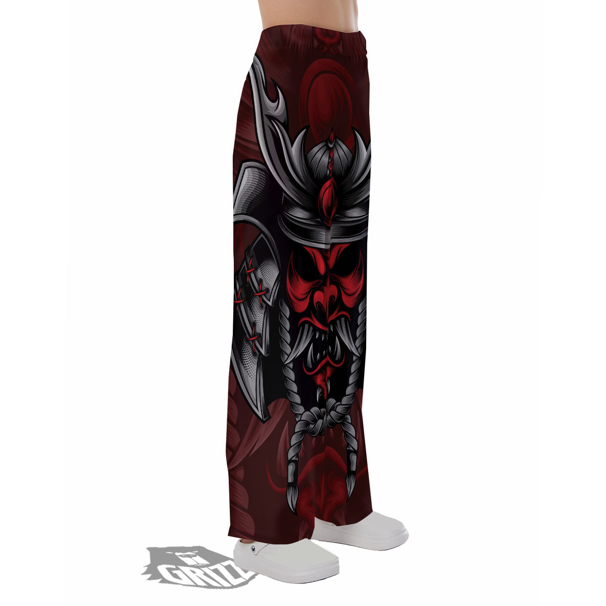 Warrior Mask Japanese Print Pajama Pants-grizzshop