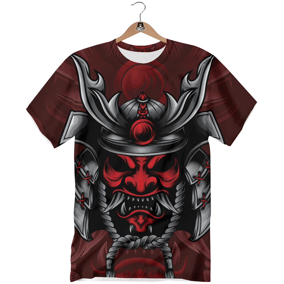 Warrior Mask Japanese Print T-Shirt-grizzshop