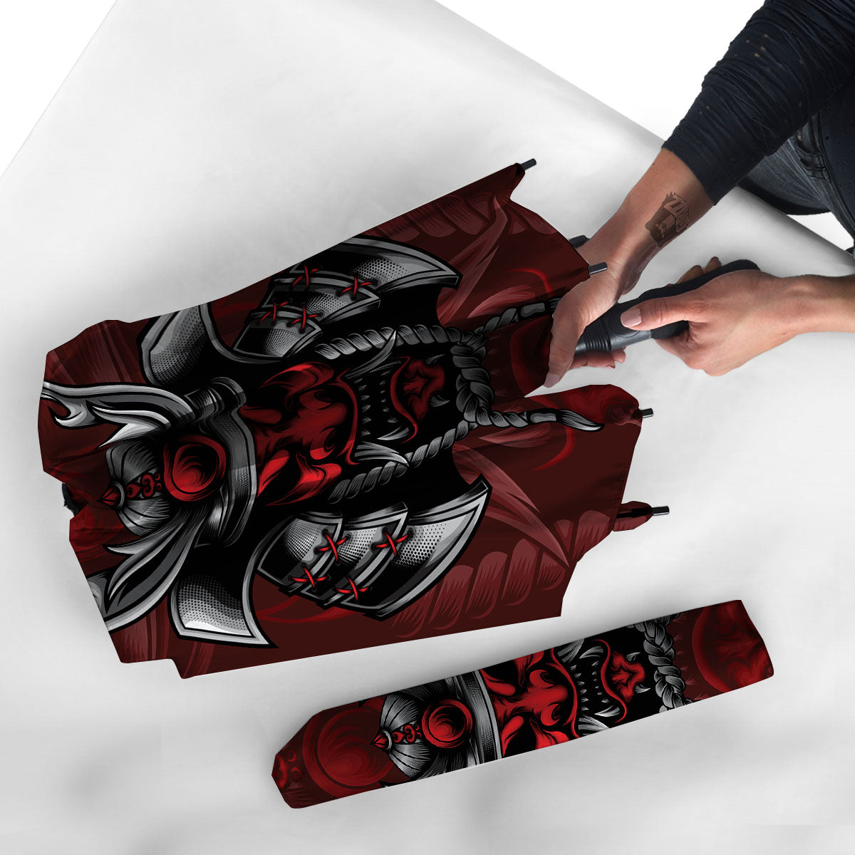 Warrior Mask Japanese Print Umbrella-grizzshop