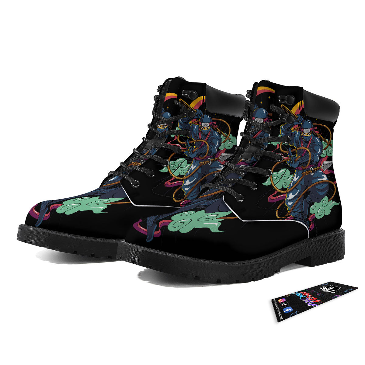 Warrior Ninja Print Boots-grizzshop
