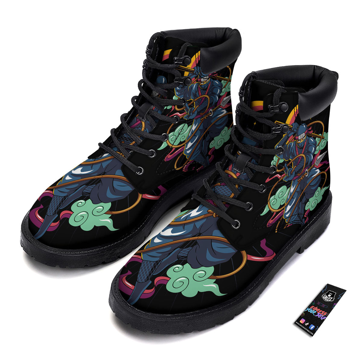 Warrior Ninja Print Boots-grizzshop