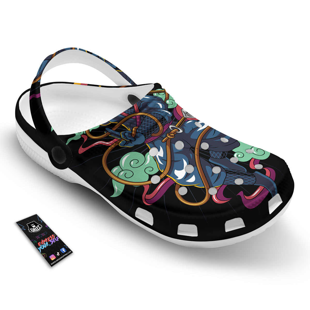 Warrior Ninja Print Clog-grizzshop