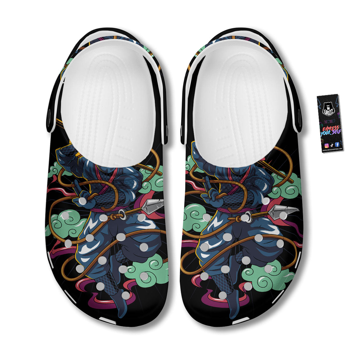 Warrior Ninja Print Clog-grizzshop