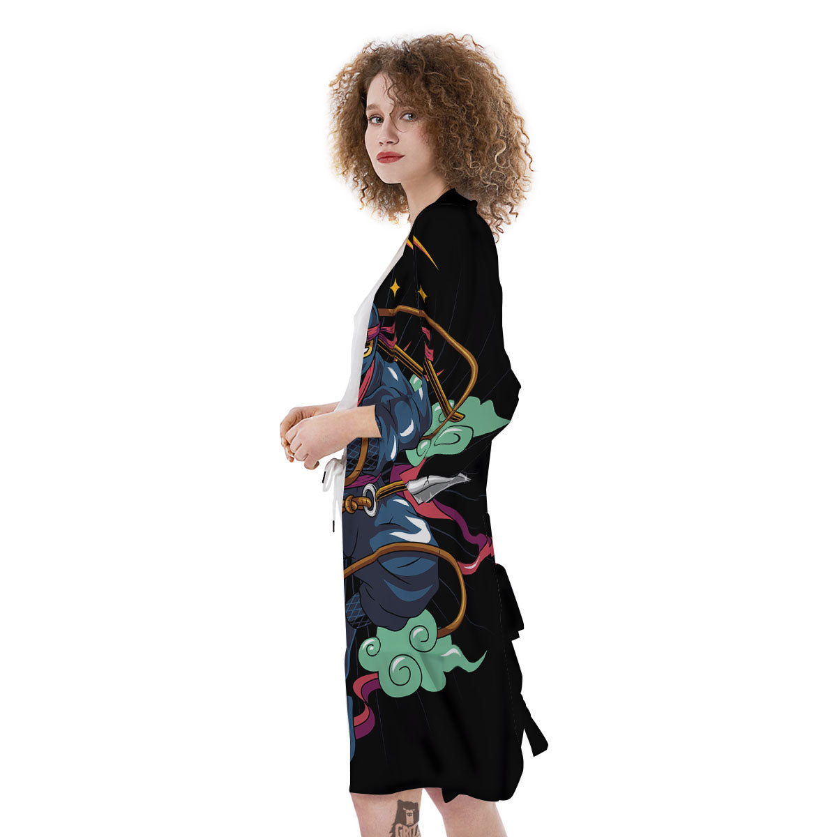 Warrior Ninja Print Kimono-grizzshop