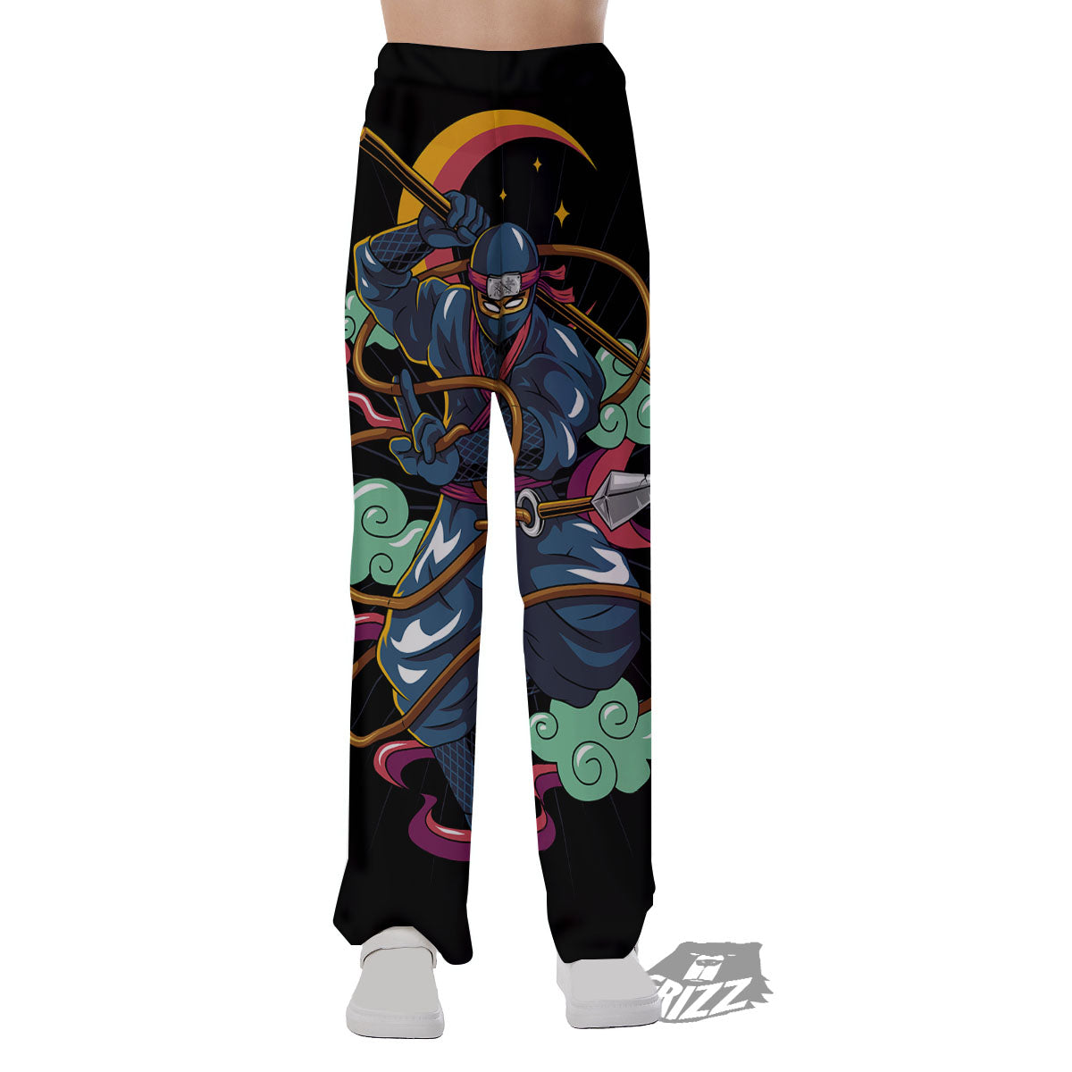 Warrior Ninja Print Pajama Pants-grizzshop