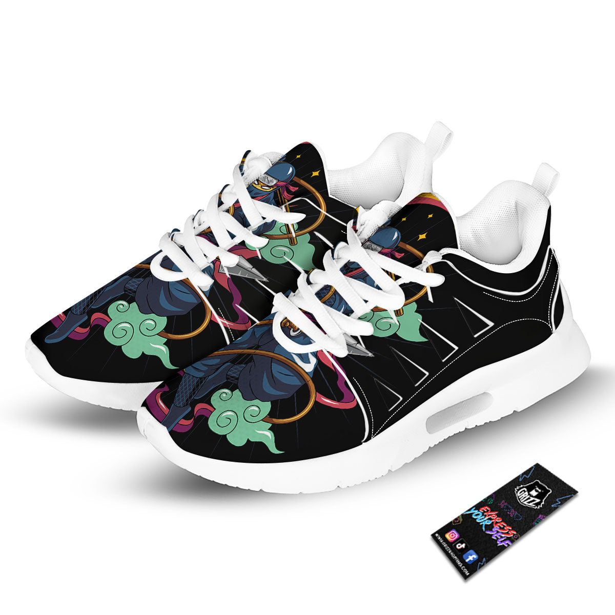 Warrior Ninja Print Tennis Shoes-grizzshop