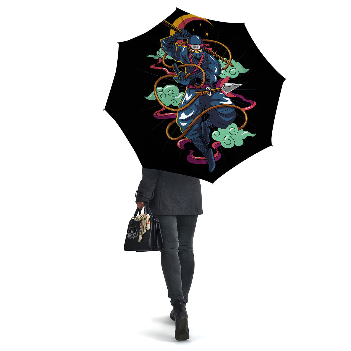 Warrior Ninja Print Umbrella-grizzshop