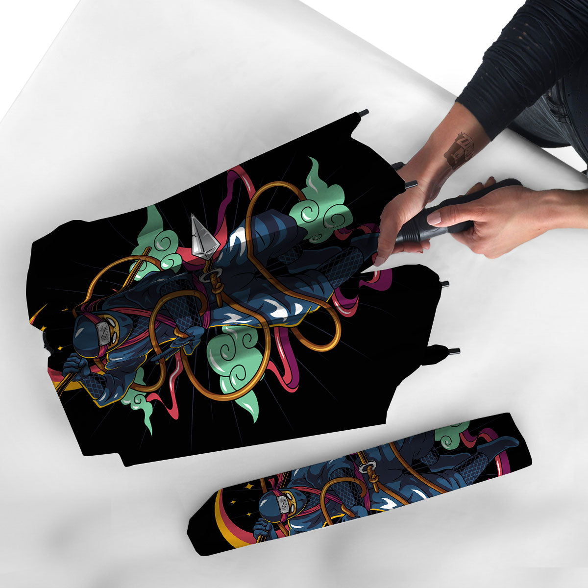 Warrior Ninja Print Umbrella-grizzshop