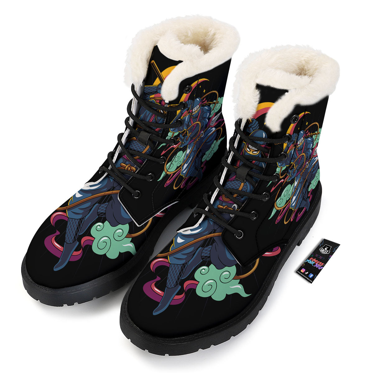 Warrior Ninja Print Winter Boots-grizzshop