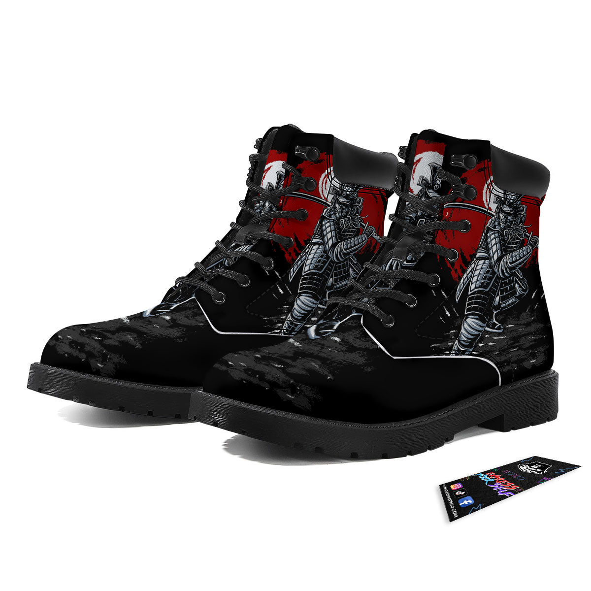 Warrior Samurai Dark Print Boots-grizzshop