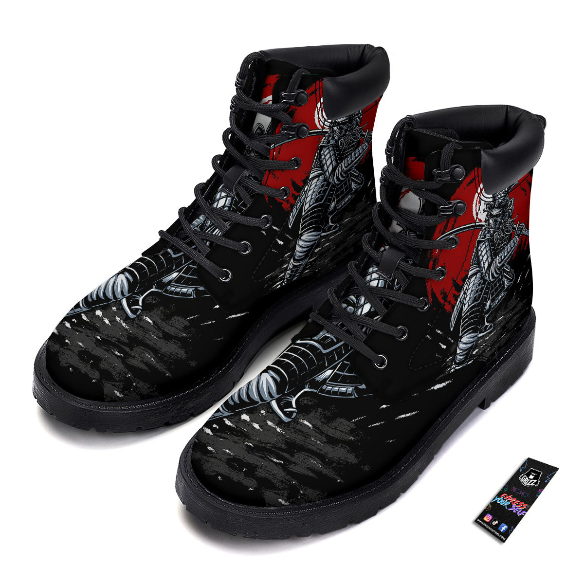 Warrior Samurai Dark Print Boots-grizzshop