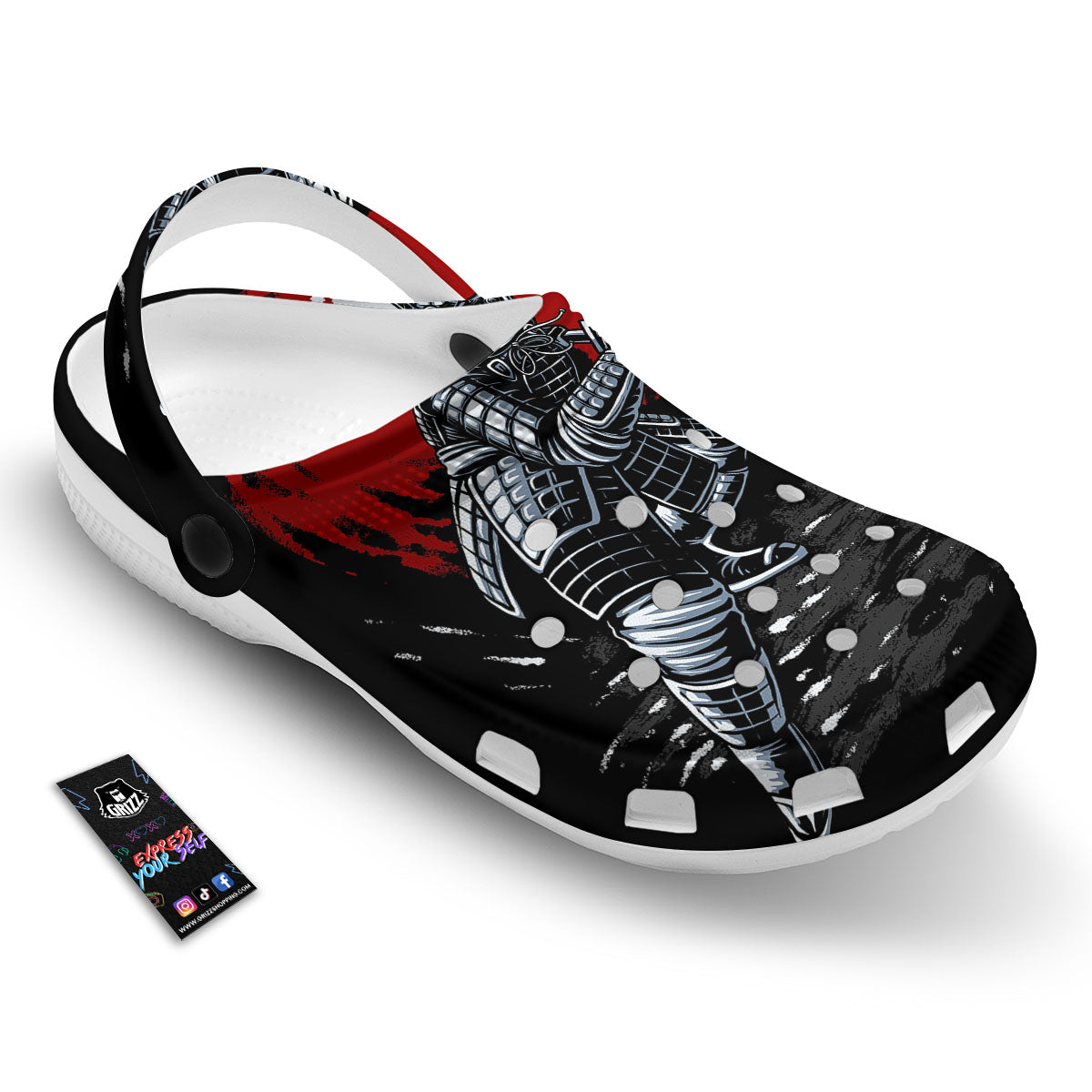 Warrior Samurai Dark Print Clog-grizzshop