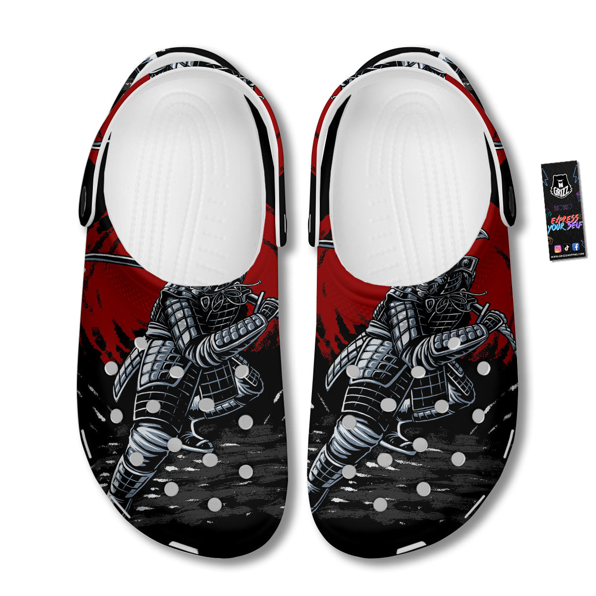 Warrior Samurai Dark Print Clog-grizzshop