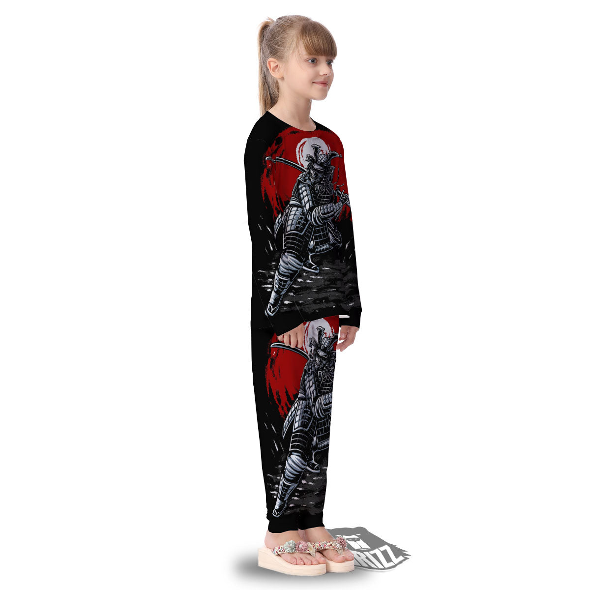 Warrior Samurai Dark Print Kid's Pajamas-grizzshop