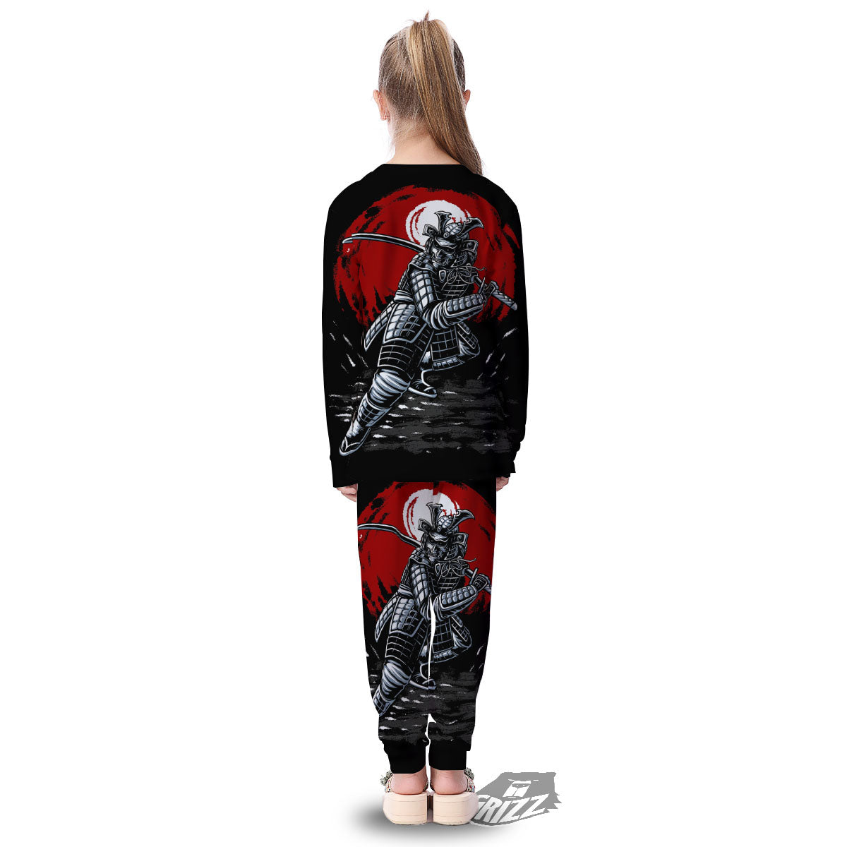 Warrior Samurai Dark Print Kid's Pajamas-grizzshop