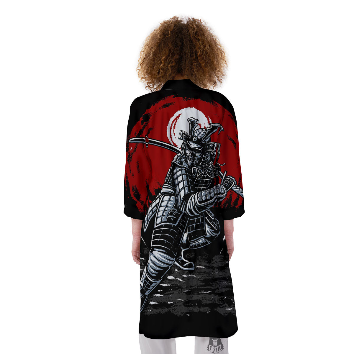 Warrior Samurai Dark Print Kimono-grizzshop