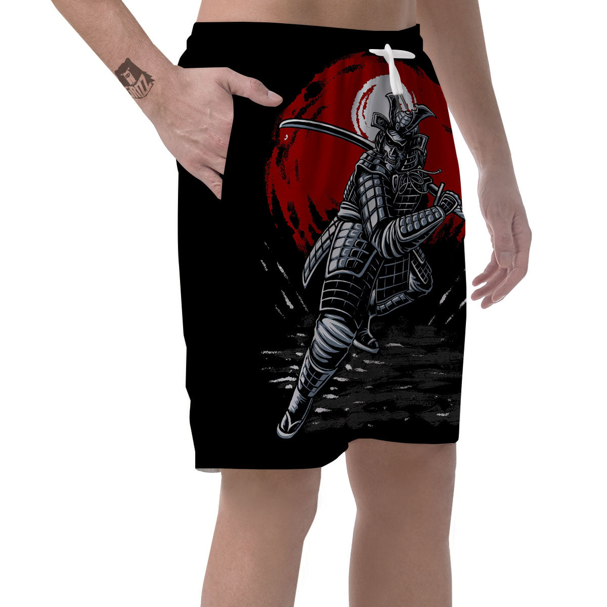 Warrior Samurai Dark Print Men's Shorts-grizzshop