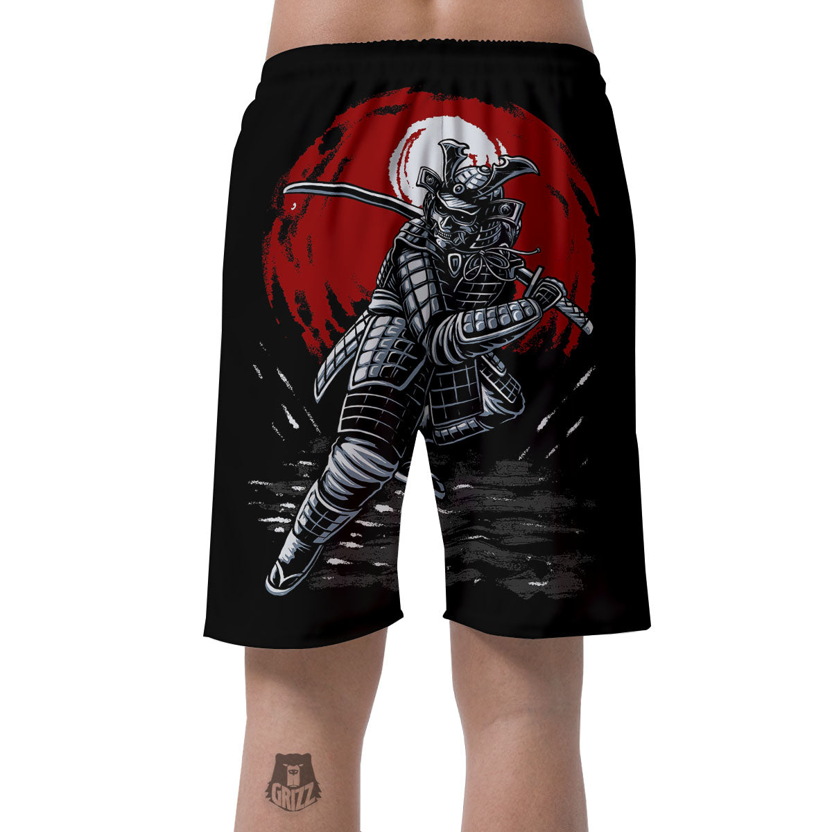 Warrior Samurai Dark Print Men's Shorts-grizzshop
