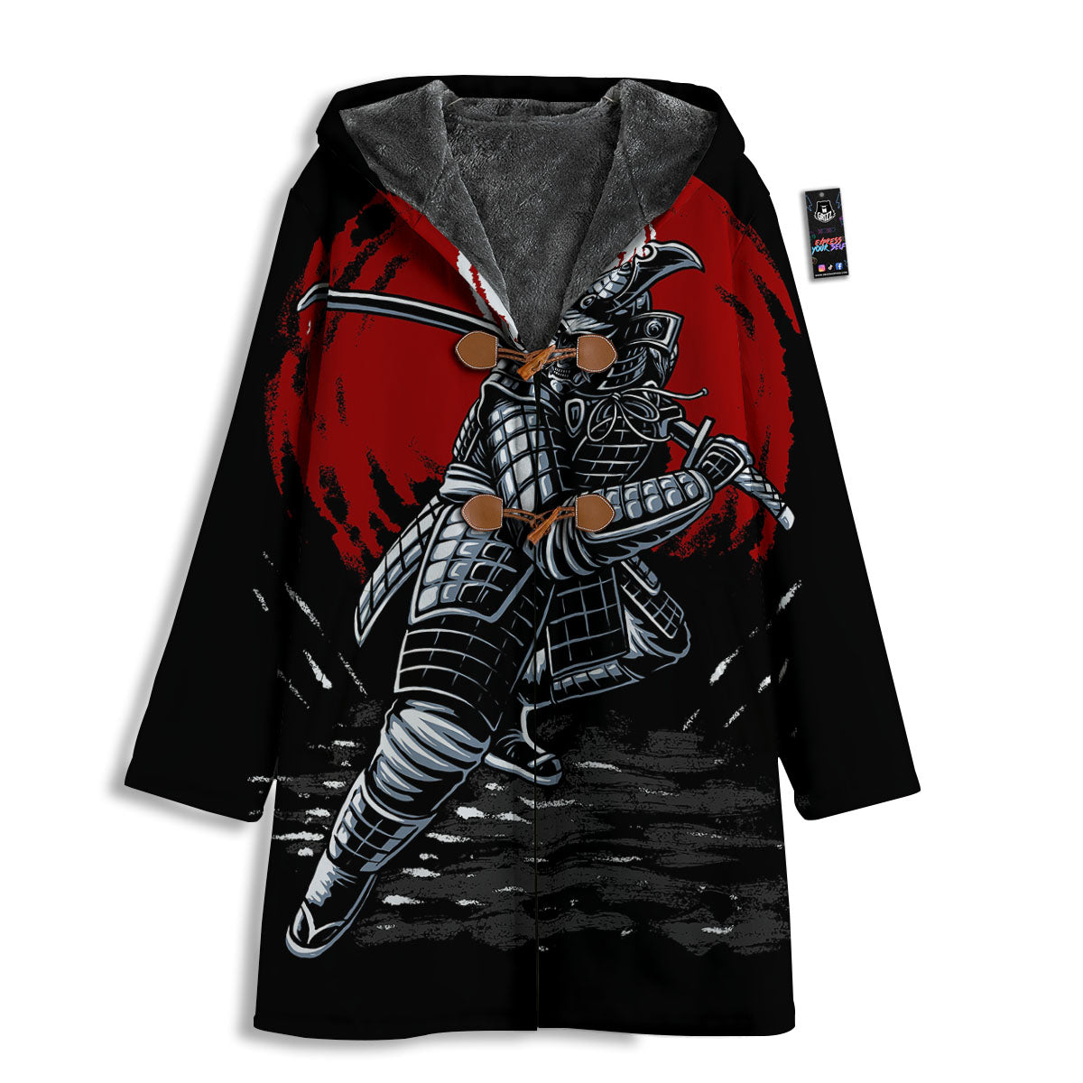 Warrior Samurai Dark Print Men's Windbreaker Jacket-grizzshop