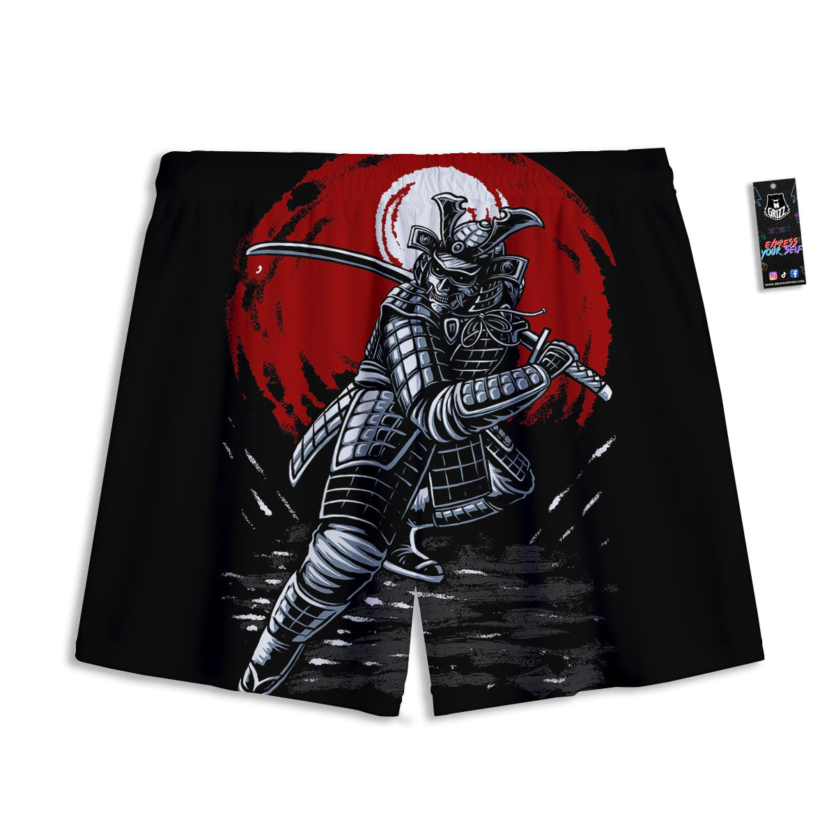 Warrior Samurai Dark Print Mesh Shorts