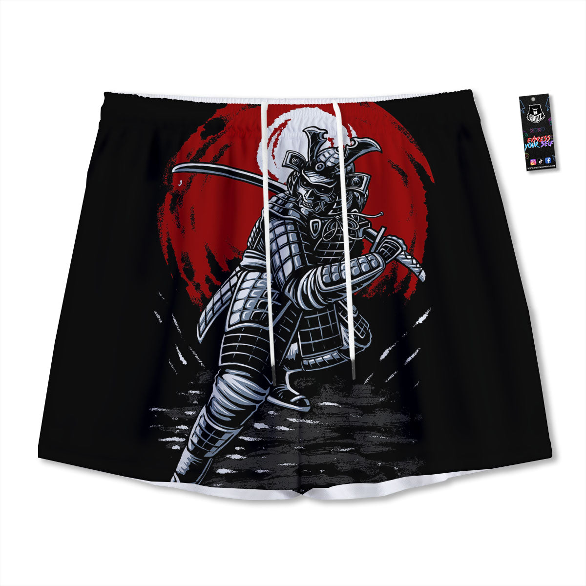 Warrior Samurai Dark Print Mesh Shorts