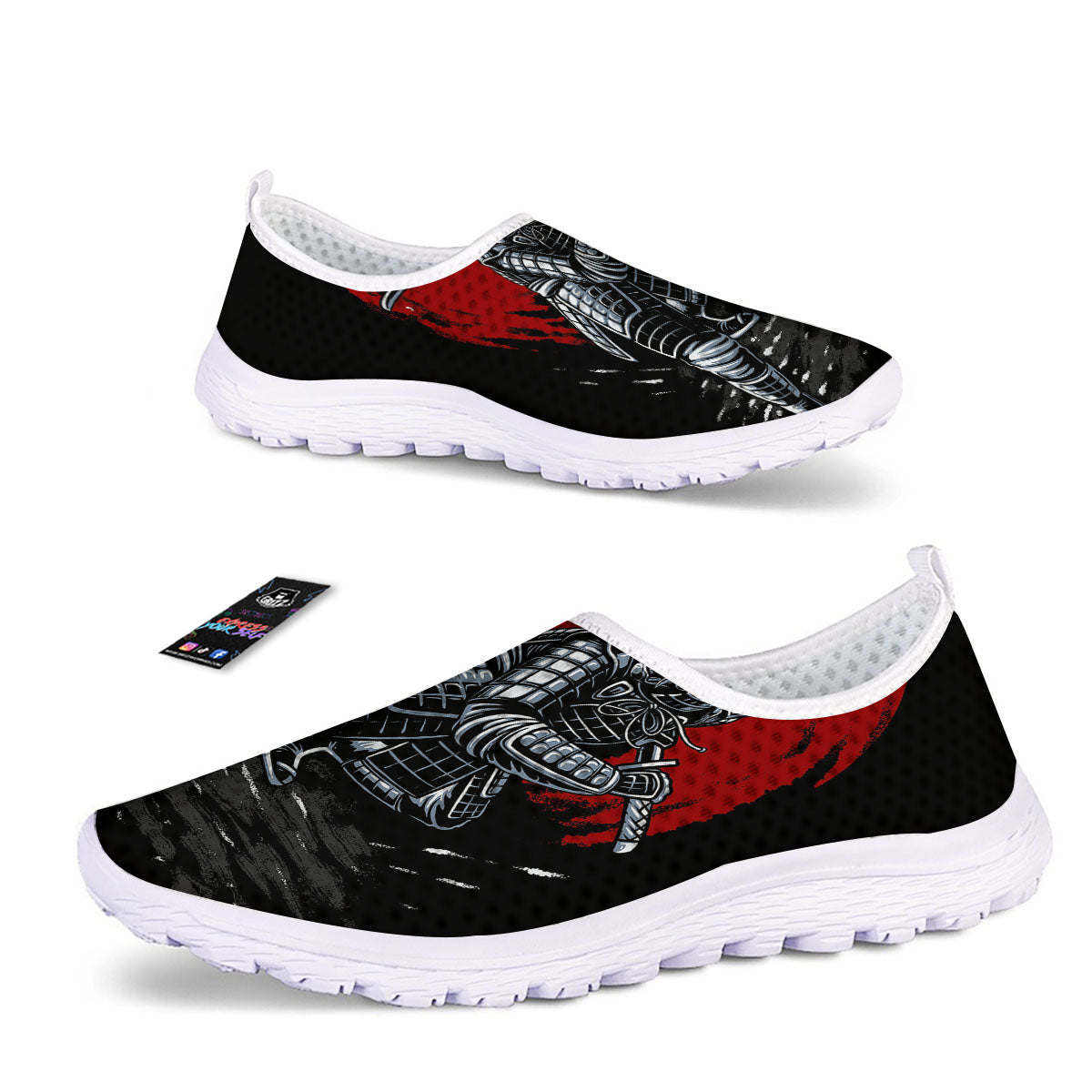 Warrior Samurai Dark Print Nurse Shoes-grizzshop