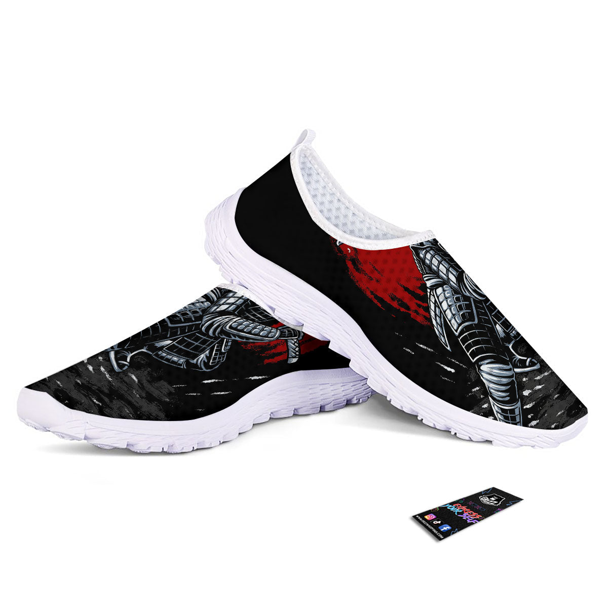Warrior Samurai Dark Print Nurse Shoes-grizzshop