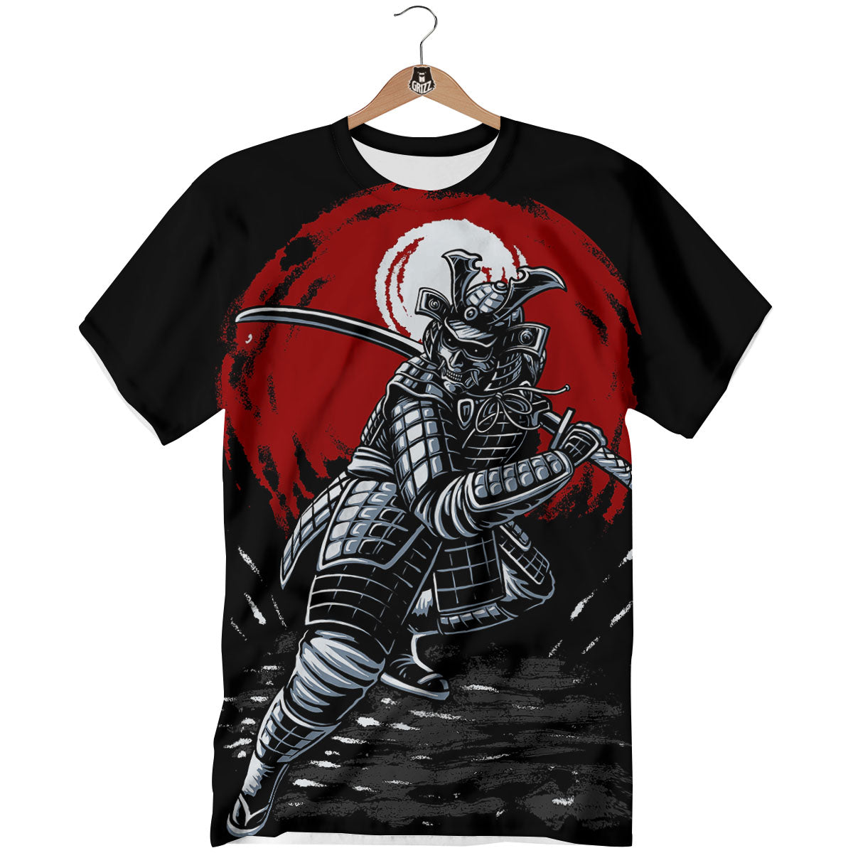 Warrior Samurai Dark Print T-Shirt-grizzshop