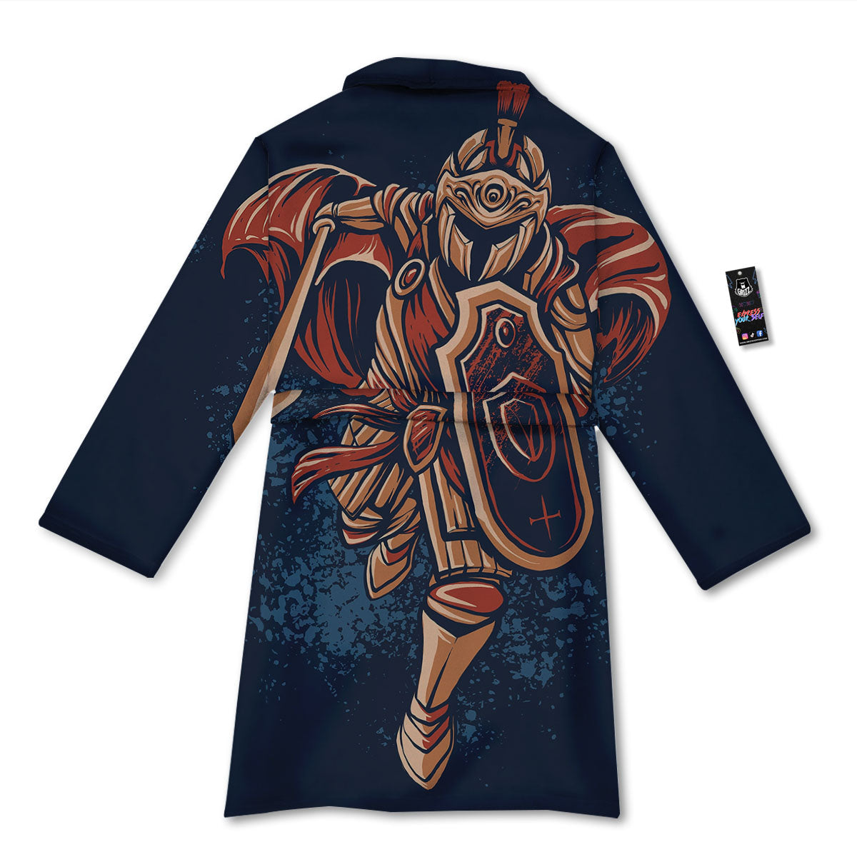 Warrior Spartan Print Bathrobe-grizzshop
