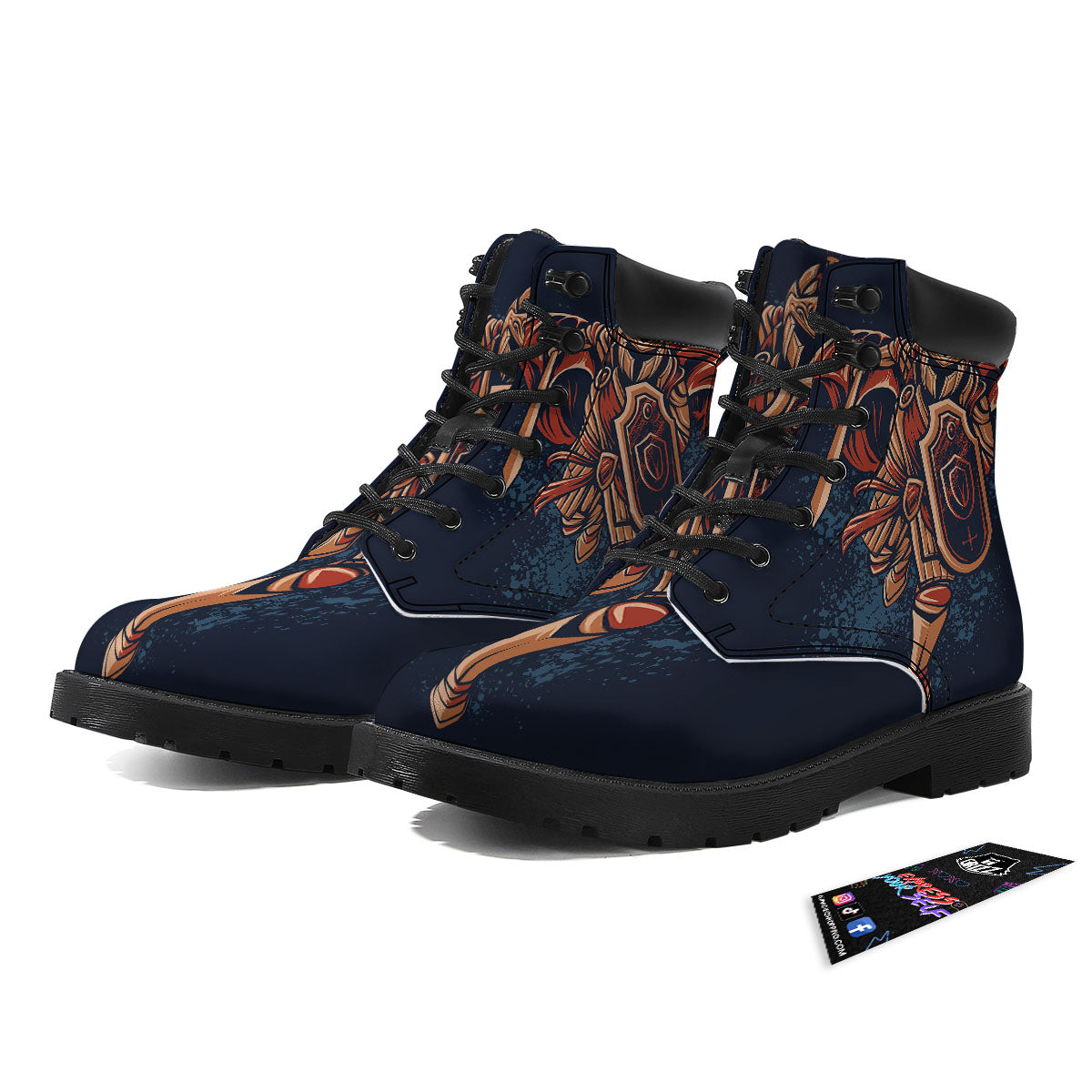 Warrior Spartan Print Boots-grizzshop