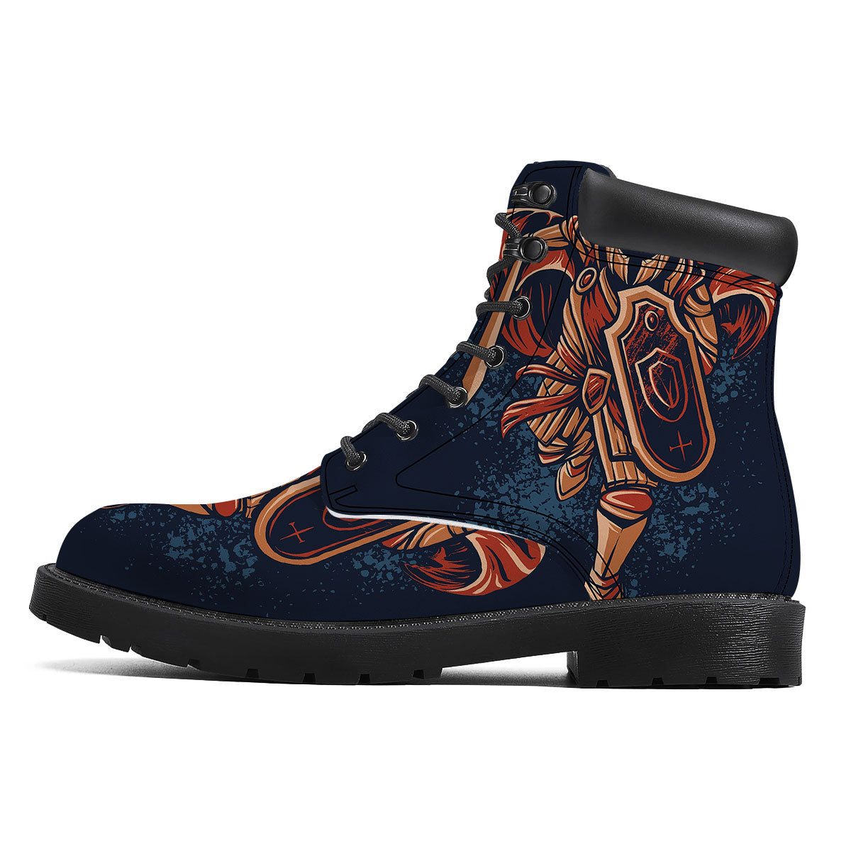 Warrior Spartan Print Boots-grizzshop