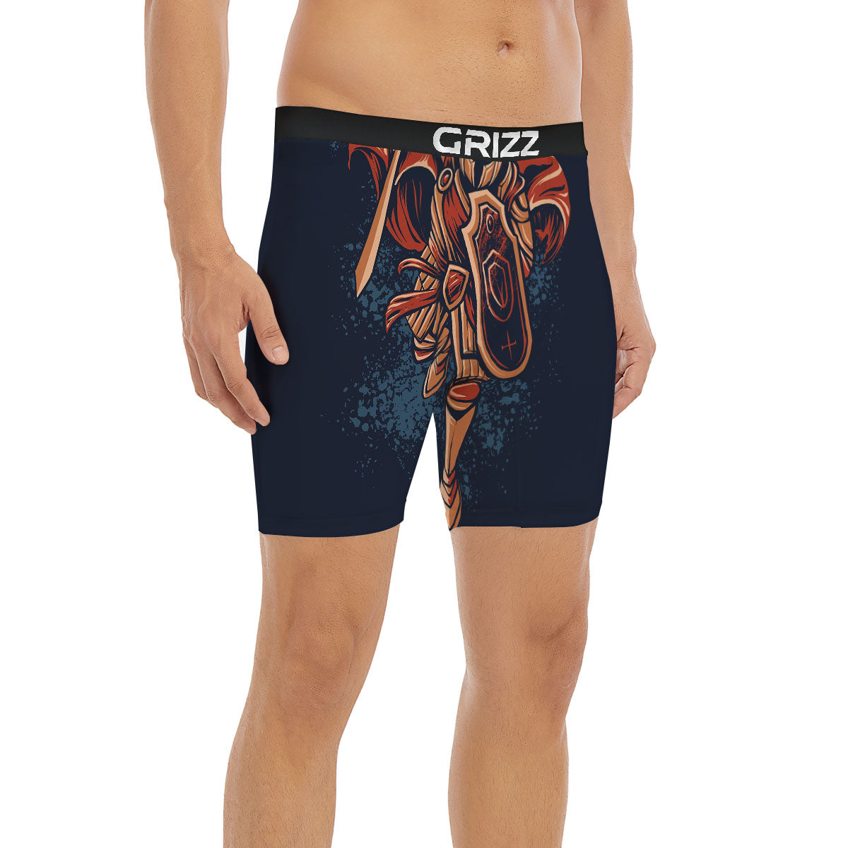 Warrior Spartan Print Boxer Briefs-grizzshop