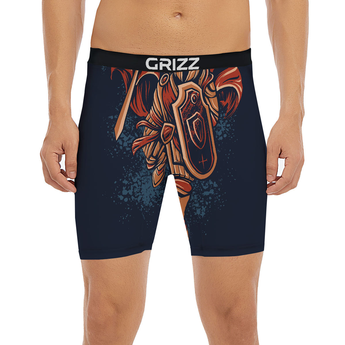 Warrior Spartan Print Boxer Briefs-grizzshop