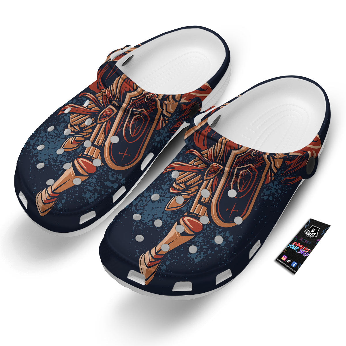 Warrior Spartan Print Clog-grizzshop