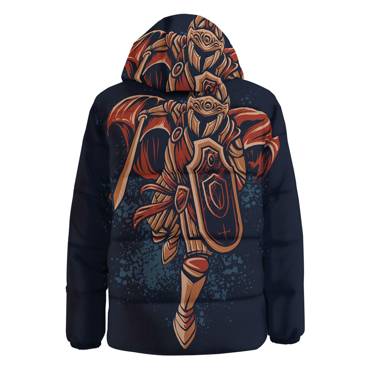 Warrior Spartan Print Down Jacket-grizzshop