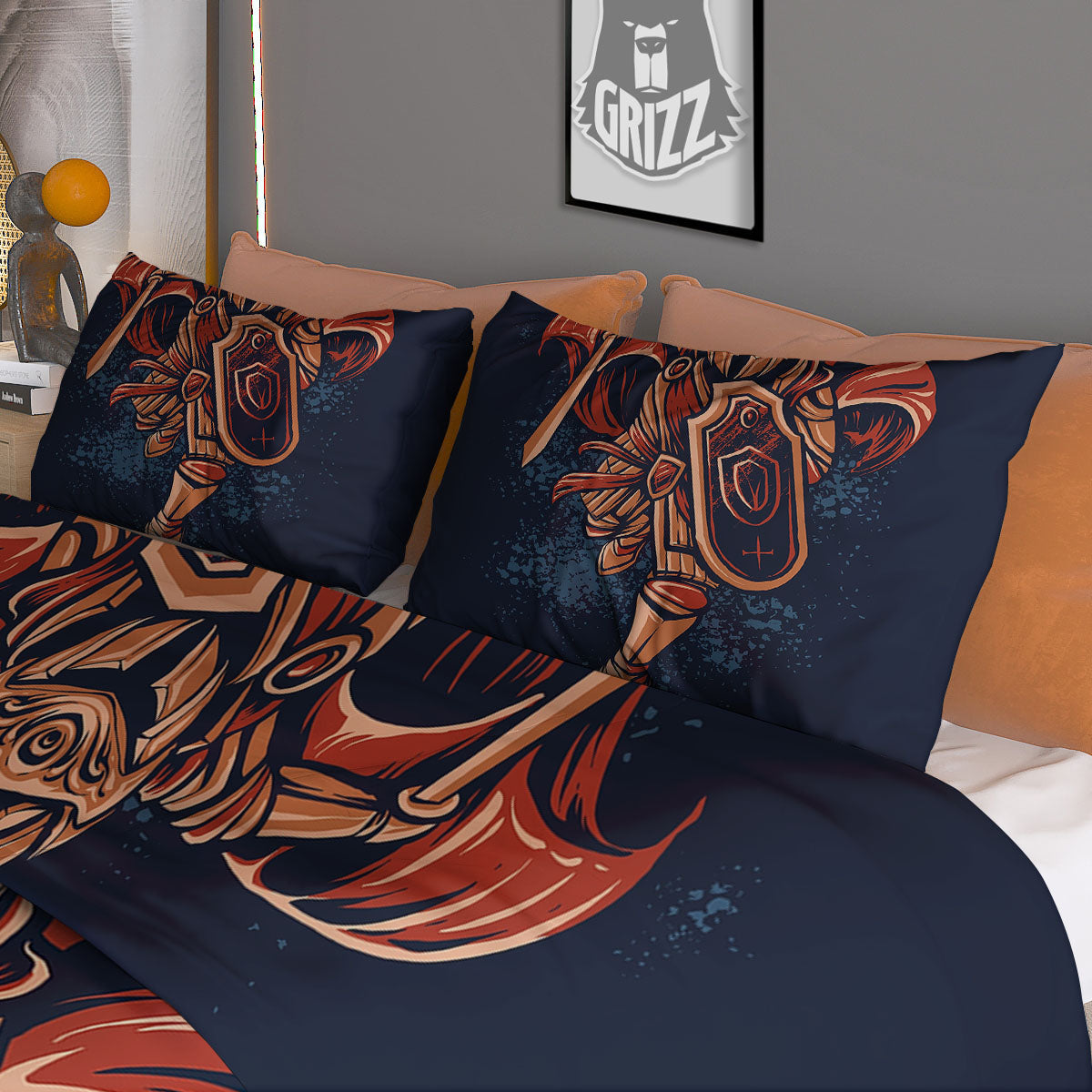 Warrior Spartan Print Duvet Cover Bedding Set