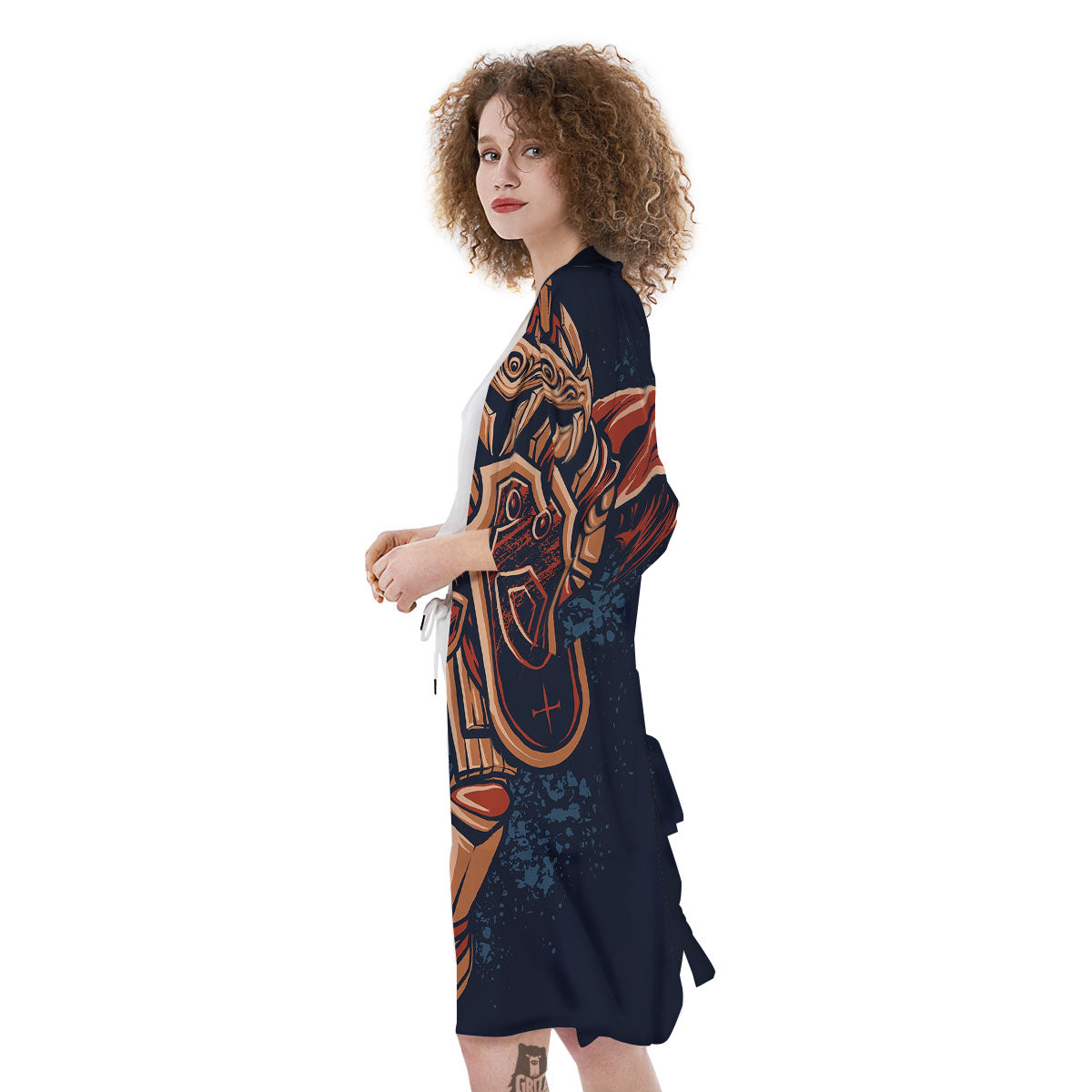 Warrior Spartan Print Kimono-grizzshop