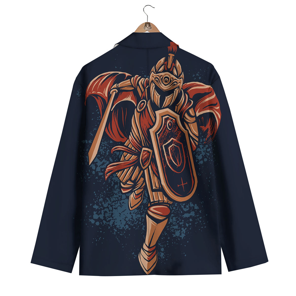 Warrior Spartan Print Men's Blazer-grizzshop