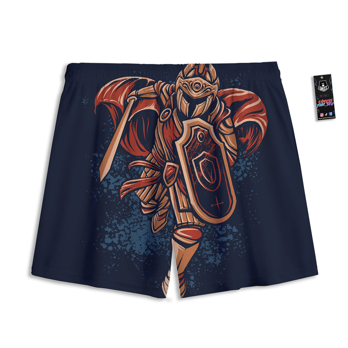 Warrior Spartan Print Mesh Shorts