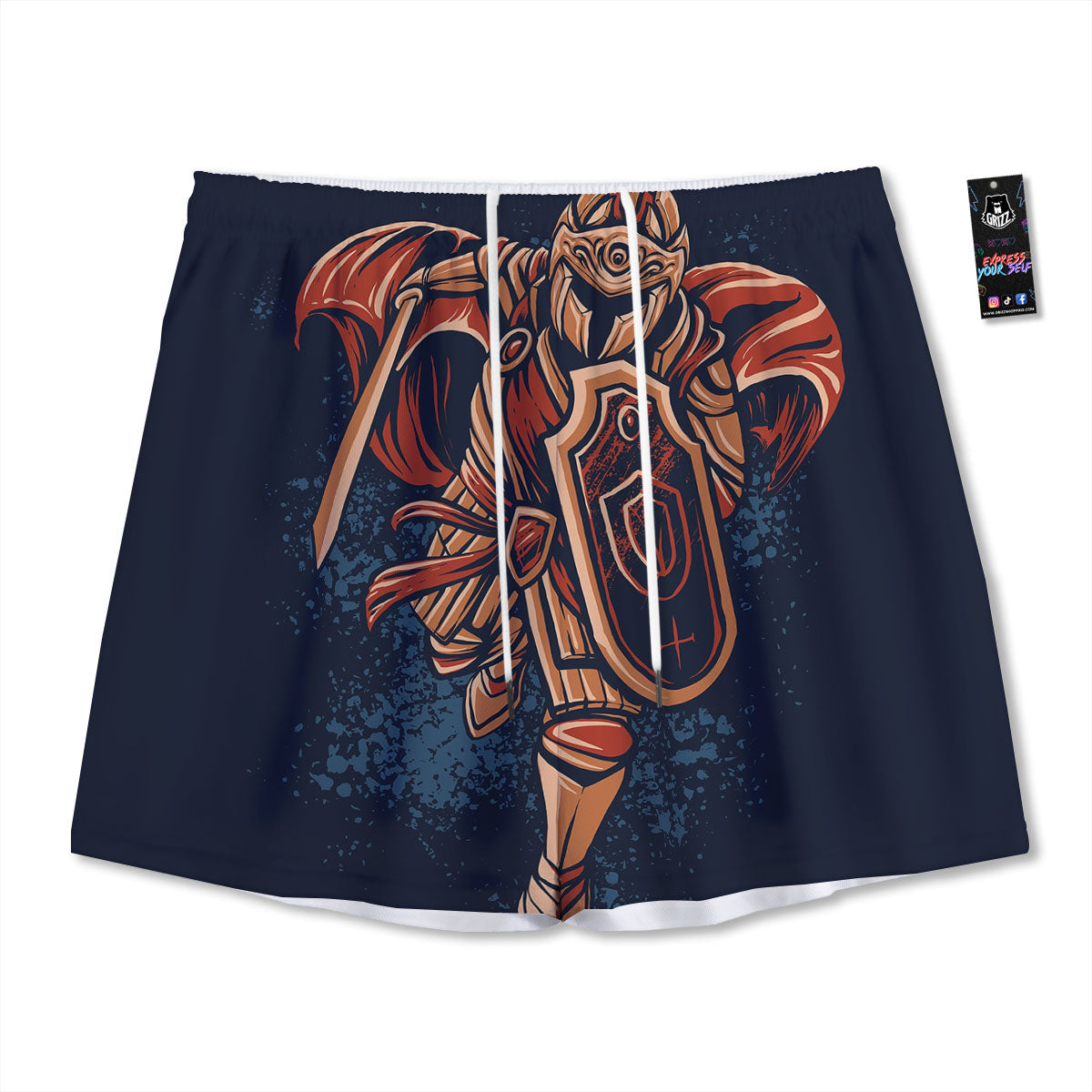 Warrior Spartan Print Mesh Shorts
