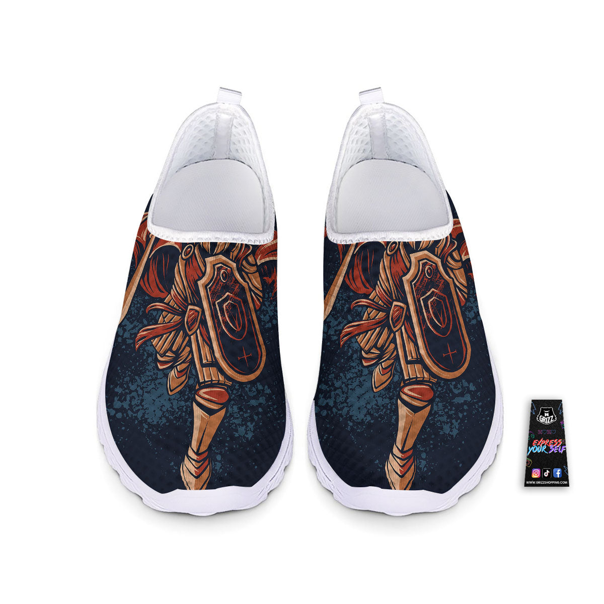 Warrior Spartan Print Nurse Shoes-grizzshop