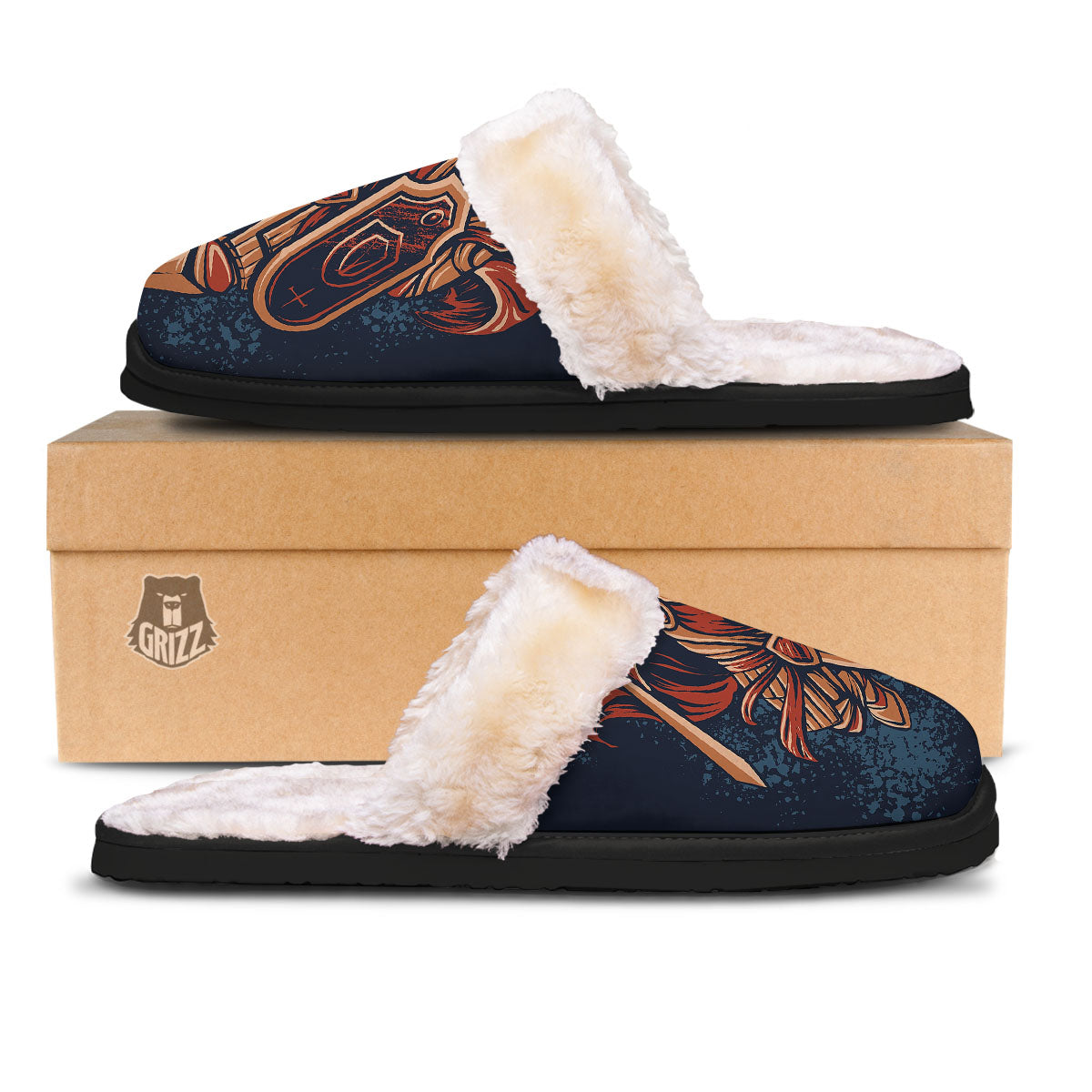 Warrior Spartan Print Slippers-grizzshop