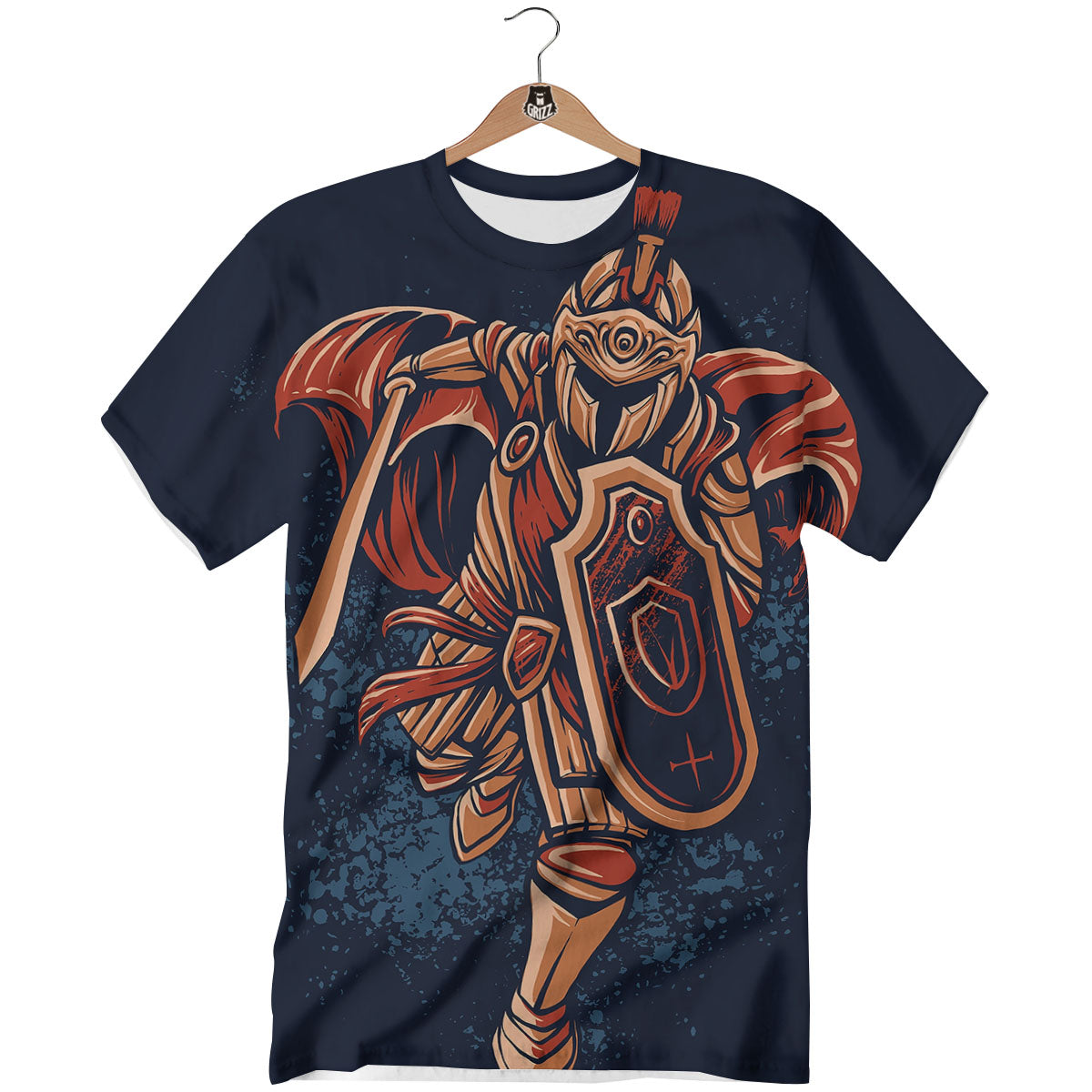 Warrior Spartan Print T-Shirt-grizzshop