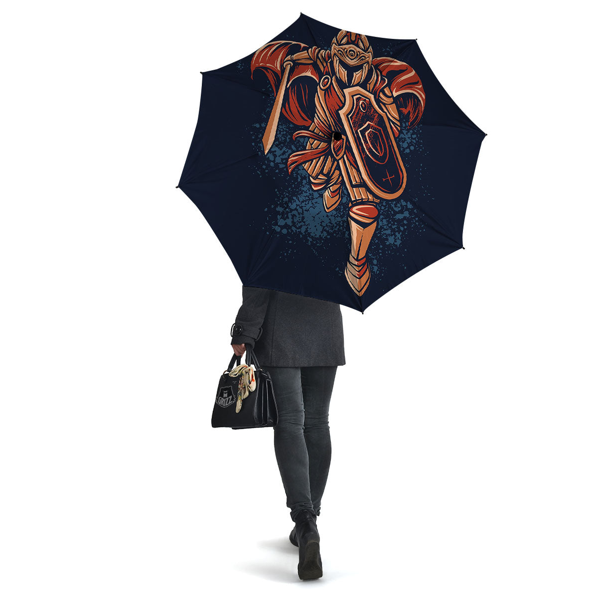 Warrior Spartan Print Umbrella-grizzshop
