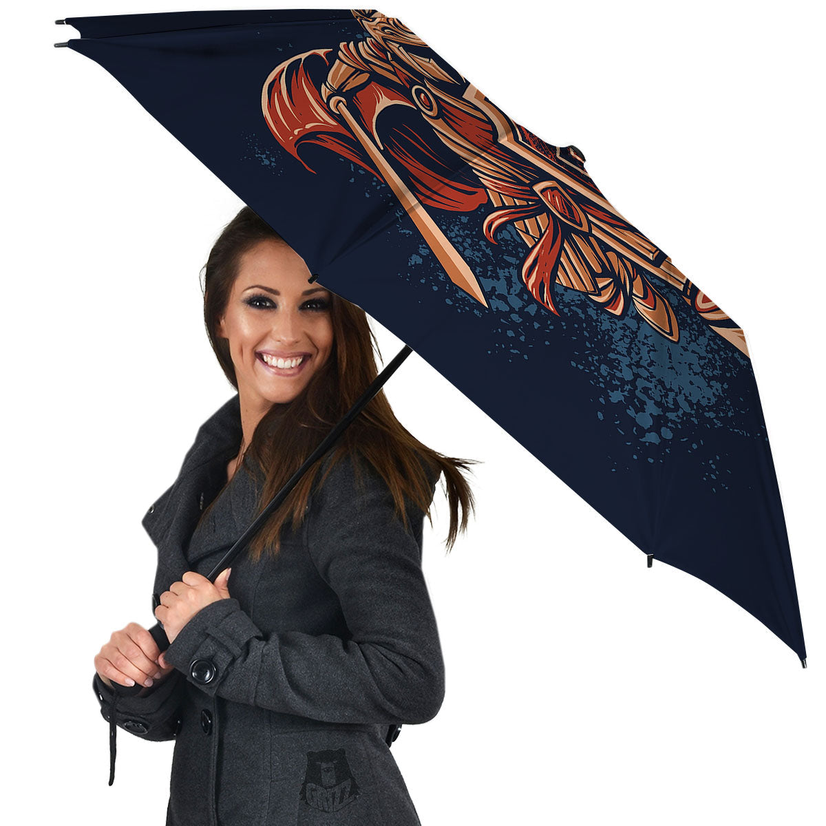 Warrior Spartan Print Umbrella-grizzshop