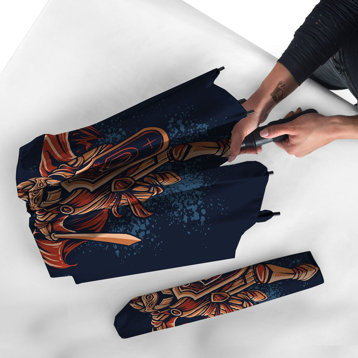 Warrior Spartan Print Umbrella-grizzshop