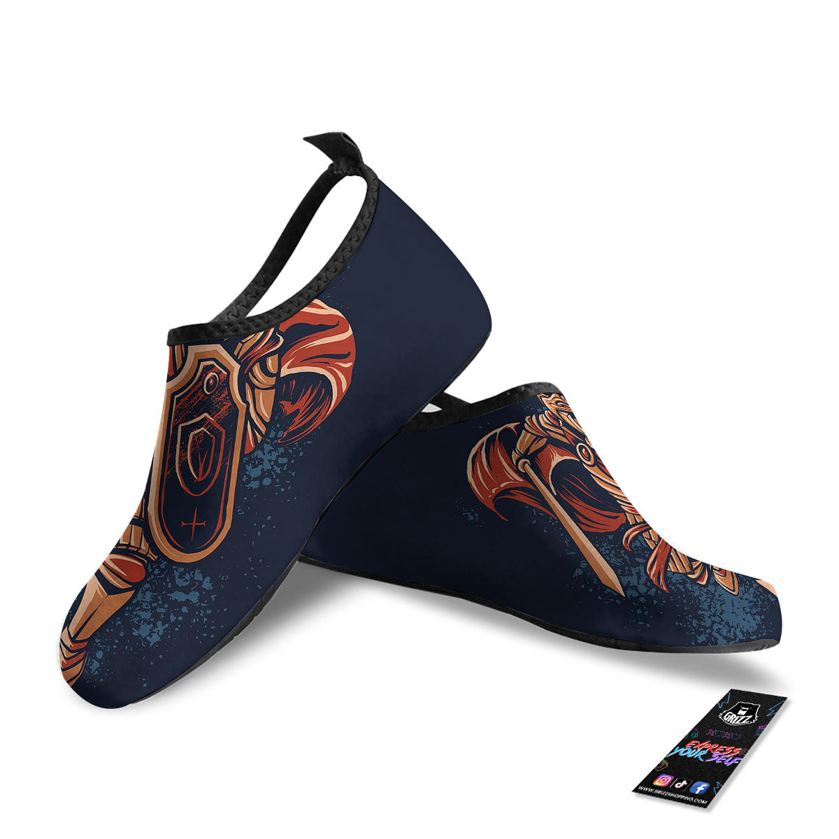 Warrior Spartan Print Water Shoes-grizzshop
