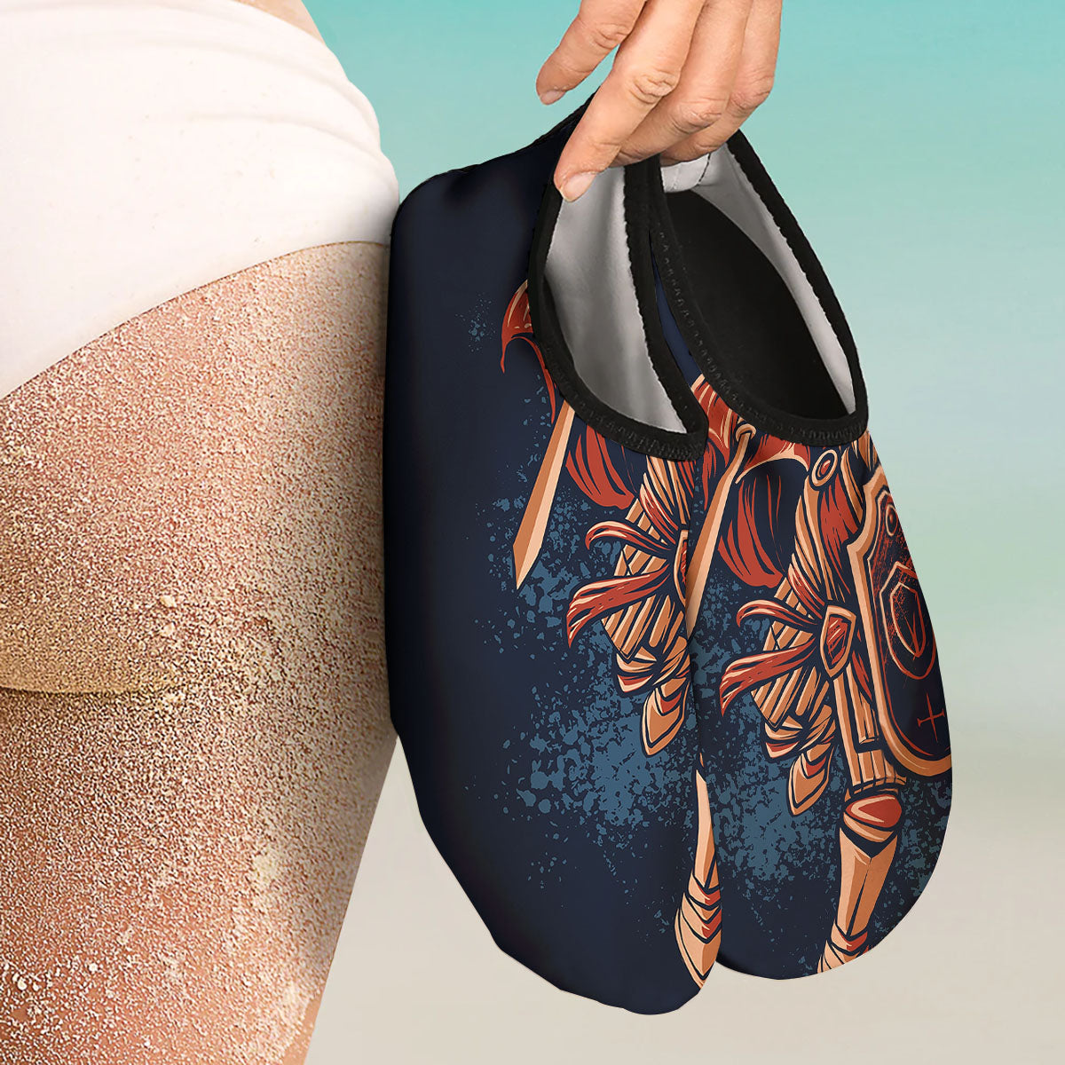 Warrior Spartan Print Water Shoes-grizzshop